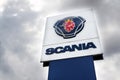 Scania AB Swedish company logo on service dealership headquarters