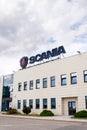 Scania AB Swedish company logo on service dealership headquarters