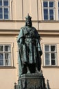 Prague, Czech Republic - August 23, 2016: Statue of King Charles Royalty Free Stock Photo