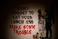 18.1.23 Prague, Czech Republic: Banksy street Art exhibition in Prague, Czech Republic.