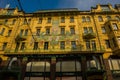 Prague, Czech Republic: Beautiful unusual art Nouveau buildings in the city center