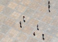 Prague - Czech Republic - Bird eye view of tourists walking over the Prague Castle square Royalty Free Stock Photo