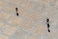 Prague - Czech Republic - Bird eye view of tourists walking over the Prague Castle square Royalty Free Stock Photo