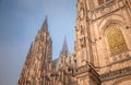 Prague, Czech Republic 1/2/2020: Prague Castle, details of the St. Vitus Cathedral