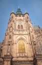 Prague, Czech Republic 1/2/2020: Prague Castle, details of the St. Vitus Cathedral