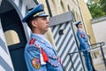 Prague / Czech Republic - 08.09.2016: Castle guards Hradni straz of presidental palace.