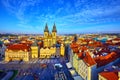 Prague, Czech Republic. Central square. Church of Our Lady Before Tyn Royalty Free Stock Photo