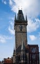 Prague, Czech Republic - City Hall tower with Astronomical clock Royalty Free Stock Photo