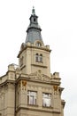 Prague, Czech Republic. 10.05.2019: Close-up view of the facade with windows of old historical buildings in Prague. Photo of