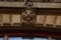 Prague, Czech Republic. 10.05.2019: Close-up view of the facade with windows of old historical buildings in Prague. Photo of