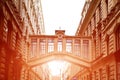 Prague, Czech Republic. 10.05.2019: Close-up view of the facade with windows of old historical buildings in Prague. Retro, old- Royalty Free Stock Photo