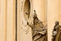 Prague, Czech Republic. 10.05.2019: Close-up view of the facade with windows of old historical buildings in Prague. Retro, old- Royalty Free Stock Photo