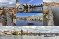 Collage of landmarks of Prague, Czech Republic