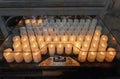 Electric candles in St. Vitus Cathedral in Prague, Czech Republic