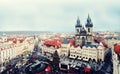 Prague, Czech Republic December 26, 2012 - Old Town Square with a bird`s-eye view Royalty Free Stock Photo