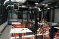 Robotically operated futuristic winebar restaurant Cyberdog in Prague, Czech Republic Royalty Free Stock Photo