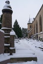 Prague, Czech Republic - December 3, 2023 - Winter in Prague city. The Slavin - the Vysehrad Cemetery Royalty Free Stock Photo