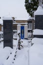 Prague, Czech Republic - December 3, 2023 - Winter in Prague city. The Slavin - the Vysehrad Cemetery Royalty Free Stock Photo