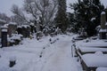 Prague, Czech Republic - December 3, 2023 - Winter in Prague city. The Slavin - the Vysehrad Cemetery Royalty Free Stock Photo