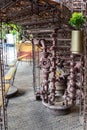 Prague, Czech Republic, 05/14/2019: details the entrance to the Cross Club in Prague, a famous place of entertainment, disco and