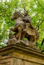 Statue of St. Wenceslas in the park of Vysehrad in Prague Royalty Free Stock Photo