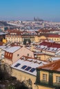 Scenic view of Prague city and Prague castle from Vysehrad Royalty Free Stock Photo