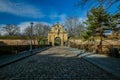 Prague, Czech Republic / Europe - January 15 2019: Stone Leopolds gate at Vysehrad