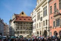 PRAGUE, CZECH REPUBLIC/EUROPE - SEPTEMBER 24 : People waiting for the Astronomical Clock in Prague on September Royalty Free Stock Photo