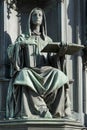 PRAGUE, CZECH REPUBLIC/EUROPE - SEPTEMBER 24 :A statue of a woman holding the books of Thomas Aquinas at the base of Statue