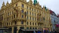 Prague, Czech Republic; 05/16/2019: Facade of the luxury hotel Kings Court in Prague