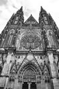 Facade of St. Vitus Cathedral in Prague Royalty Free Stock Photo