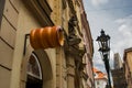 Prague, Czech Republic: famous trdelnik sweet roll cooking at shop