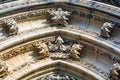 Prague, Czech republic - February 24, 2021. Detail of small sculptures above entrance to the Basilica Minor of Vysehrad