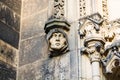 Prague, Czech republic - February 24, 2021. Detail of small sculptures above entrance to the Basilica Minor of Vysehrad