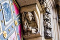 Prague, Czech republic - February 24, 2021. Detail of small sculptures above entrance to the Basilica Minor of Vysehrad