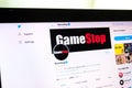 GameStop video game corporation and gaming merchandize retailer logo on computer screen Royalty Free Stock Photo