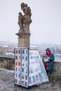 PRAGUE, CZECH REPUBLIC - FEBRUARY 19, 2013: the Saint Charles bridge