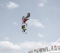 Prague, Czech republic - 16/5/2019 FMX Supermann Backflip Royalty Free Stock Photo