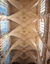 Prague, Czech Republic 1/2/2020: Interior of the St. Vitus Cathedral, ceiling detail