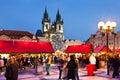 PRAGUE,CZECH REPUBLIC-JAN 05, 2013: Prague Christmas market