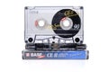 PRAGUE, CZECH REPUBLIC - JANUARY 17, 2019: Audio compact cassette Basf CE II chrome on plastic box with tape. Audio cassette on a Royalty Free Stock Photo