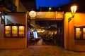 Malostranskaya beerhouse Schweik, evening view, Prague, Czech Republic