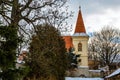 View of the gothic stone church