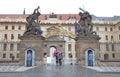 Prague castle, Matthias Gate entrance protected by guard Royalty Free Stock Photo