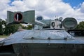 Prague, Czech Republic, 11 July 2022: Exhibition of Russian invasion weapons destroyed by Ukrainian defense on Letenske plani, war