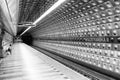 Person wainting in subway station in Prague, Czech republic Royalty Free Stock Photo