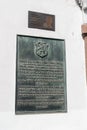 Memorial plaque of Czech Civil Engineering School founded by the Czech rescript of the emperor Josef I Royalty Free Stock Photo