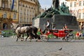 Horse Carriage at the Old Square in Prague, Czech Republic