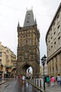 Powder Tower, a high Gothic tower in Prague, Czech Republic Royalty Free Stock Photo