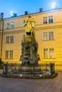 Statue of Charles IV in the evening. Sculpture of Charles IV, Holy Roman Emperor